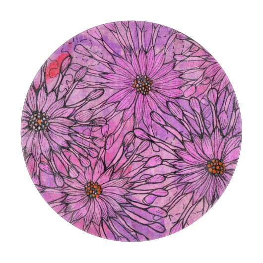 Planche À Découper African Daisy Cape Daisies Fleurs roses Art Floral (Devant)