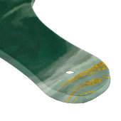 Planche À Découper Agate Abstrait Verte et doré Marbre Swirl (Coin)