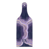 Planche À Découper Agate Abstrait violet et spirale de marbre doré (Devant)