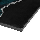 Planche À Découper Agate de marbre bleu turquoise et argenté (Coin)