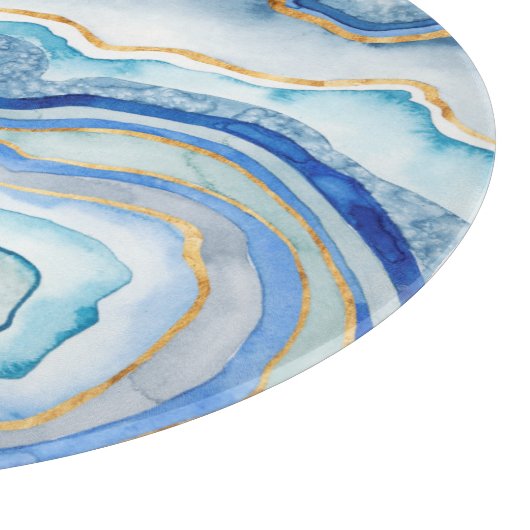 Planche À Découper Agate II de cobalt du monogramme | (Coin)