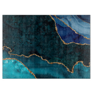 Planche À Découper Agate Lux Paon & Or