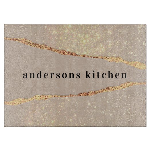 Planche À Découper Agate marbre parties scintillant en pierre beige o (Devant)