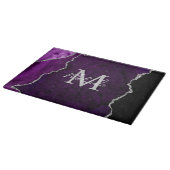 Planche À Découper Agate Marbré Violet et Argent (Coin)