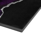 Planche À Découper Agate Marbré Violet et Argent (Coin)