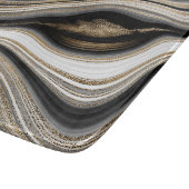 Planche À Découper Agate Noir blanc marbre fluide or (Coin)