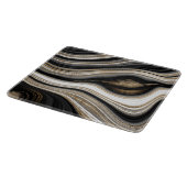 Planche À Découper Agate Noir blanc marbre fluide or (Coin)