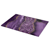 Planche À Découper Agate océanique élégante violette et dorée (Coin)