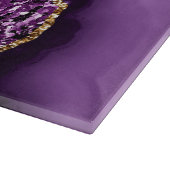 Planche À Découper Agate océanique élégante violette et dorée (Coin)