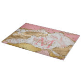 Planche À Découper Agate sequins or et rose (Coin)