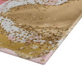 Planche À Découper Agate sequins or et rose (Coin)