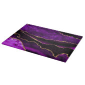 Planche À Découper Agate Violet et Or Pailleté de Luxe (Coin)
