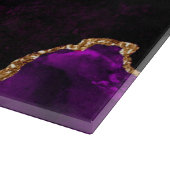 Planche À Découper Agate Violet et Or Pailleté de Luxe (Coin)