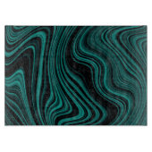 Planche À Découper Agate Wavy Black & Emerald (Devant)