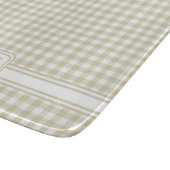 Planche À Découper Agritourisme Beige et blanc En vichy Monogramme pl (Coin)