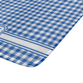 Planche À Découper Agritourisme Bleu et Blanc En vichy Plaid Monogram (Coin)