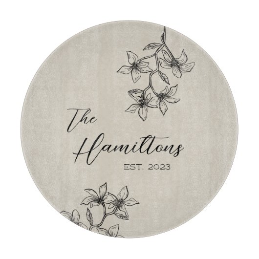 Planche À Découper Agritourisme Floral Custom Année de création (Devant)