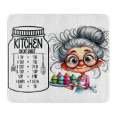 Planche À Découper Aide-mémoire de cuisine sarcastique Graphique (Devant)