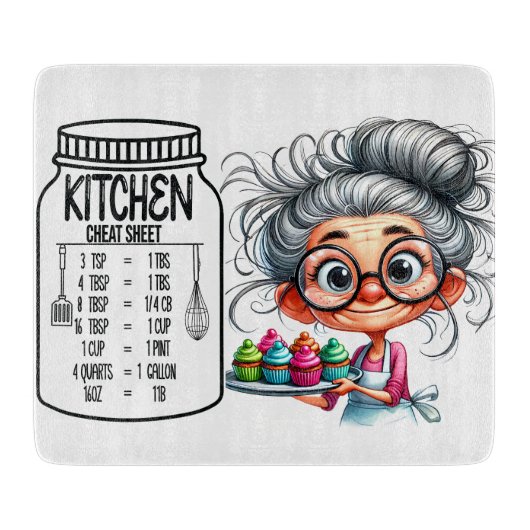 Planche À Découper Aide-mémoire de cuisine sarcastique Graphique (Devant)