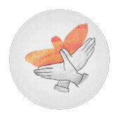 Planche À Découper Aigle à main silhouette orange (Devant)