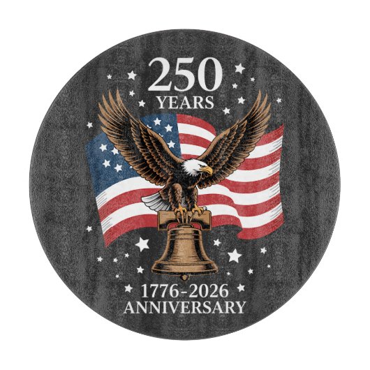 Planche À Découper Aigle et Drapeau 250 Ans d'Amérique 1776-2026 (Devant)