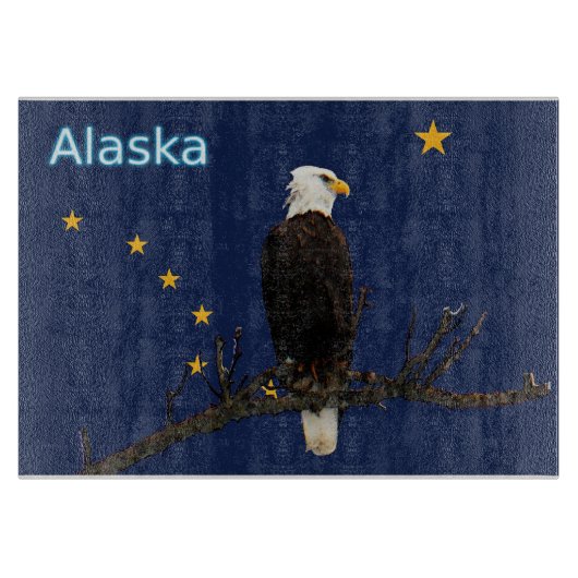 Planche À Découper Aigle Et Drapeau De L'Alaska (Devant)