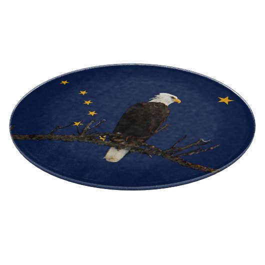 Planche À Découper Aigle Et Drapeau De L'Alaska (Coin)