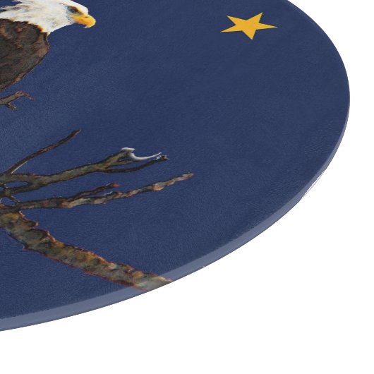 Planche À Découper Aigle Et Drapeau De L'Alaska (Coin)