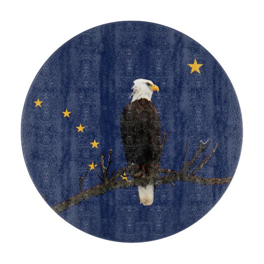 Planche À Découper Aigle Et Drapeau De L'Alaska (Devant)