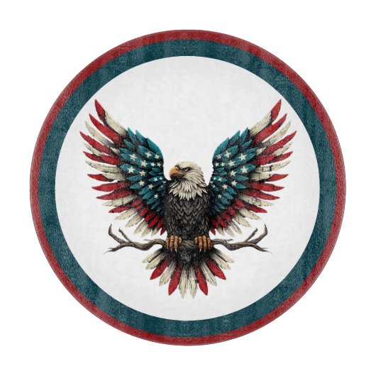 Planche À Découper Aigle rustique patriotique américain/américain cha (Devant)