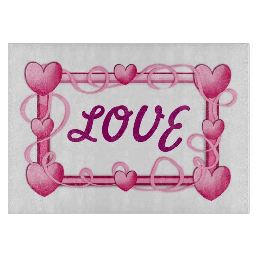 PLANCHE À DÉCOUPER AIMER LES COEURS (Devant)