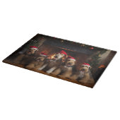 Planche À Découper Airedale au coin du feu de Noël (Coin)