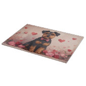 Planche À Découper Airedale avec Rose - Saint Valentin (Coin)
