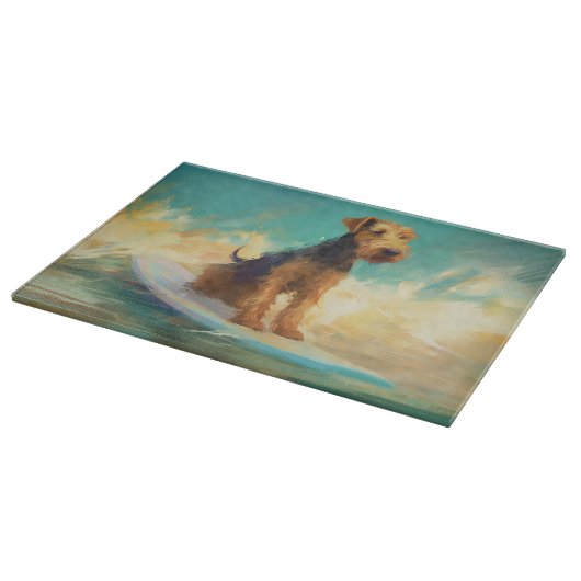 Planche À Découper Airedale Beach Surf Peinture (Coin)
