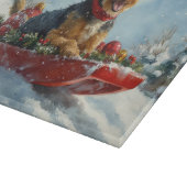 Planche À Découper Airedale Chien dans la boue Laisser neiger Noël (Coin)