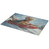 Planche À Découper Airedale Chien dans la boue Laisser neiger Noël (Coin)