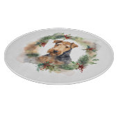 Planche À Découper Airedale Christmas Wreath Festive Pup (Coin)