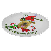 Planche À Découper Airedale Terrier Joyeux Noël (Coin)