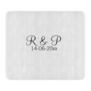 Planche À Découper Ajouter monogramme du nom du couple ajouter date a