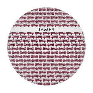 Planche À Découper Ajouter votre nom Red Fire truck Personnalisé