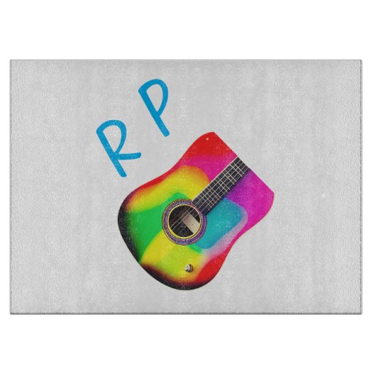 Planche À Découper Ajouter votre nom texte brun acoustique guitare co (Devant)