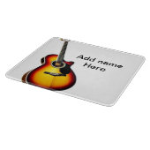 Planche À Découper Ajouter votre nom texte brun acoustique guitare éd (Coin)