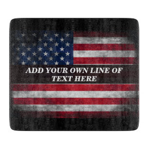 Planche À Découper Ajouter votre texte sur le drapeau américain