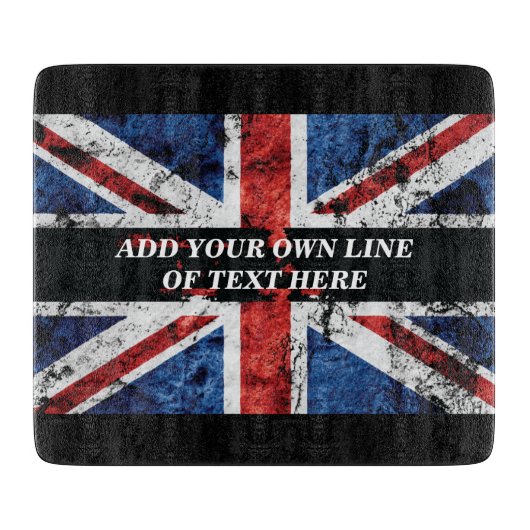 Planche À Découper Ajouter votre texte sur le drapeau anglais Jeu d'o (Devant)