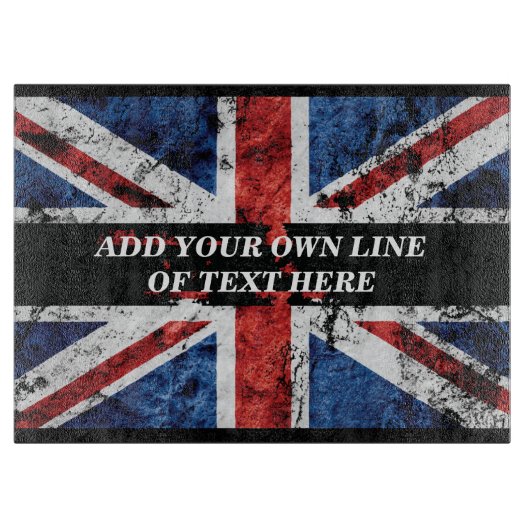 Planche À Découper Ajouter votre texte sur le drapeau anglais Jeu d'o (Devant)
