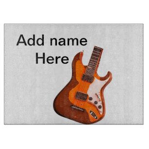 Planche À Découper Ajoutez votre nom texte marron guitare acoustique