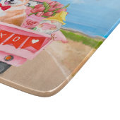 Planche À Découper Akita Chien Saint Valentin Coeurs de Camion (Coin)