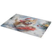 Planche À Découper Akita Dog in Sledge Let it Snow Christmas (Coin)