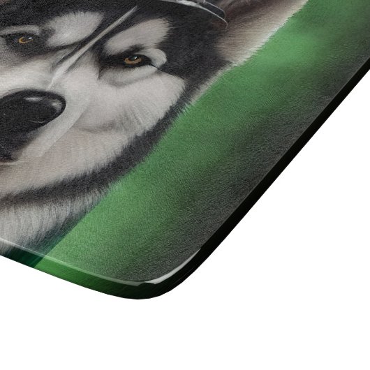 Planche À Découper Alaskan Malamute chien en robe de fête St. Patrick (Coin)