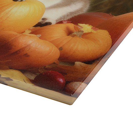 Planche À Découper Alaskan Malamute Chiot Automne Citrouille délice (Coin)